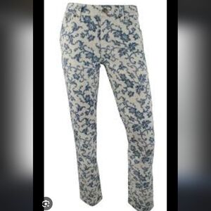 Ralph Lauren Jeans Co. Floral Jeans Womens 6 Modern Straight Blue White Like New